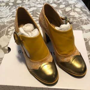 John Fluevog, Joyce in Gold, size 8
